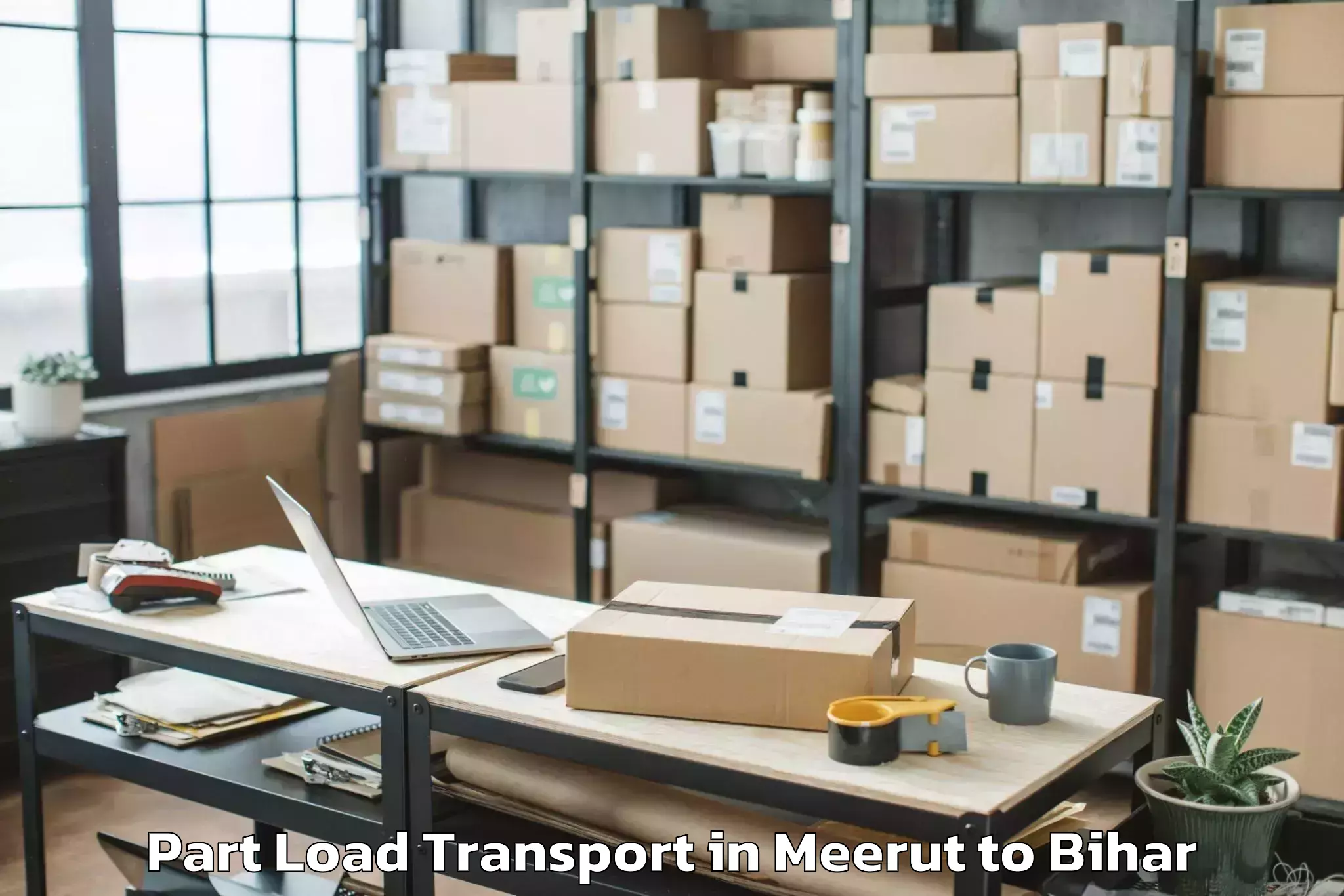 Book Meerut to Barharia Part Load Transport Online